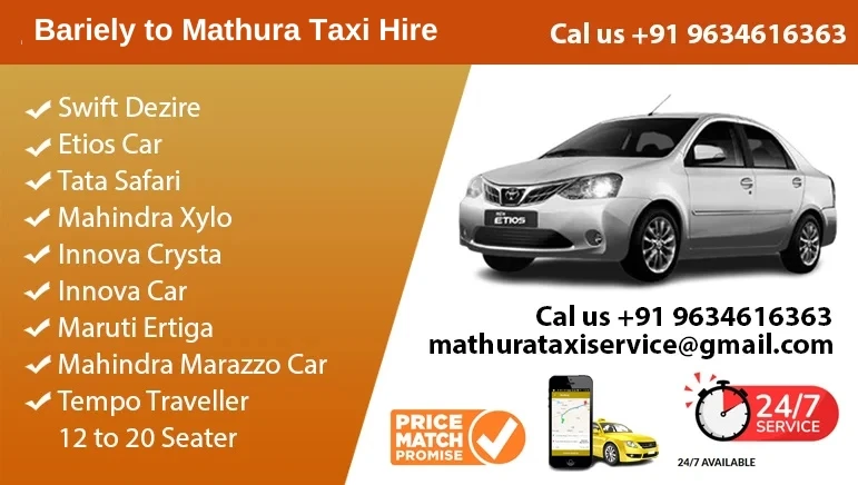 Bareilly to Mathura Taxi